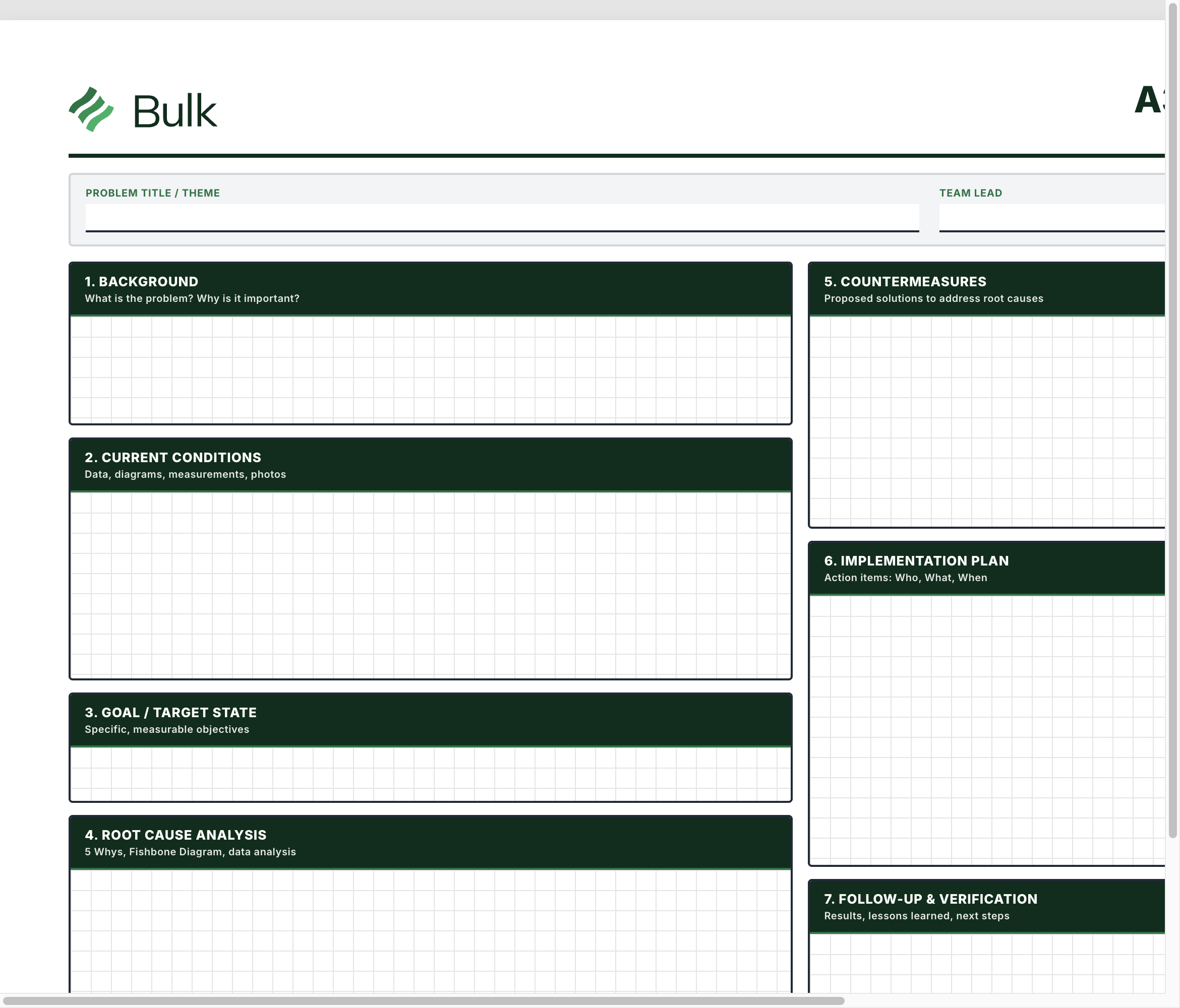 A3 Problem Solving Template Preview